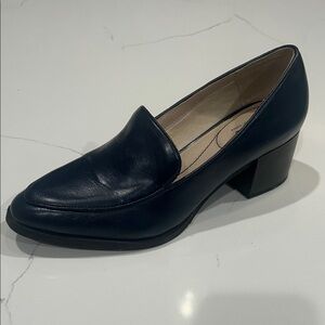 Life Stride Navy Block Heel Loafers